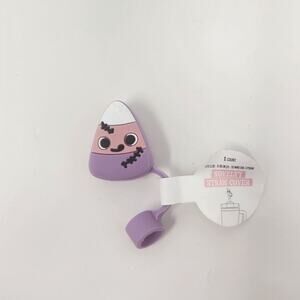 Purple Candy Corn Halloween Tumbler Straw Cover